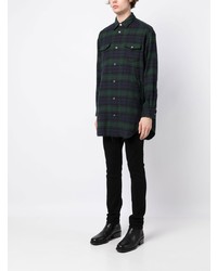 Chemise à manches longues à carreaux vert foncé Undercover
