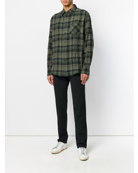 Chemise à manches longues à carreaux vert foncé rag & bone