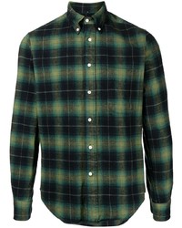 Chemise à manches longues à carreaux vert foncé Gitman Vintage