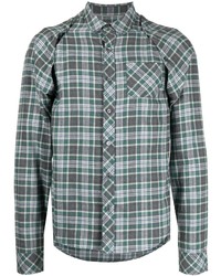 Chemise à manches longues à carreaux vert foncé Private Stock