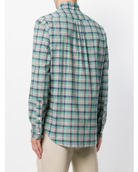 Chemise à manches longues à carreaux vert menthe Gitman Bros