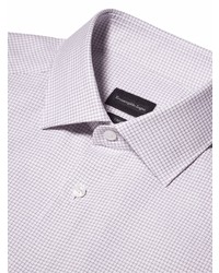 Chemise à manches longues à carreaux violet clair Ermenegildo Zegna