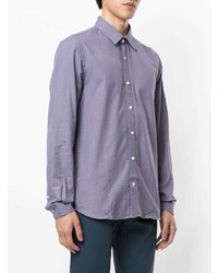 Chemise à manches longues à carreaux violet clair Gieves & Hawkes