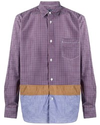 Chemise à manches longues à carreaux violette Comme des Garcons Homme