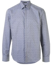 Chemise à manches longues à chevrons bleu clair D'urban