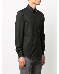 Chemise à manches longues à clous noire Les Hommes