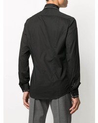 Chemise à manches longues à clous noire Les Hommes