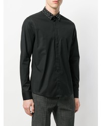 Chemise à manches longues à clous noire Les Hommes