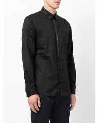 Chemise à manches longues à clous noire Armani Exchange