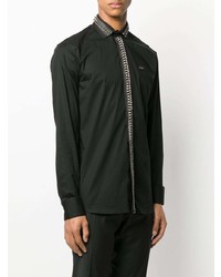 Chemise à manches longues à clous noire Philipp Plein