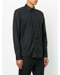 Chemise à manches longues à clous noire Les Hommes