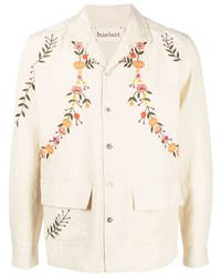 Chemise à manches longues à fleurs beige Baziszt