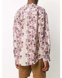 Chemise à manches longues à fleurs beige DSQUARED2