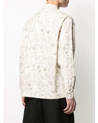 Chemise à manches longues à fleurs beige Jacquemus