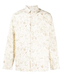 Chemise à manches longues à fleurs beige Jacquemus