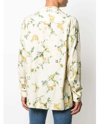 Chemise à manches longues à fleurs beige Acne Studios