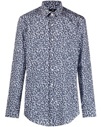 Chemise à manches longues à fleurs blanc et bleu marine BOSS HUGO BOSS