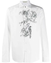 Chemise à manches longues à fleurs blanche et noire Etro