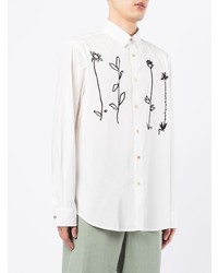 Chemise à manches longues à fleurs blanche et noire Paul Smith