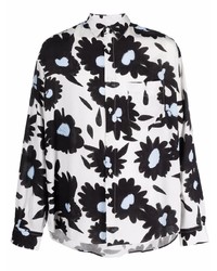 Chemise à manches longues à fleurs blanche et noire Jacquemus