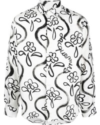 Chemise à manches longues à fleurs blanche et noire Jacquemus