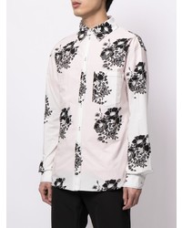 Chemise à manches longues à fleurs blanche et noire N°21