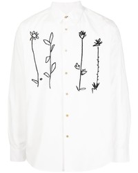 Chemise à manches longues à fleurs blanche et noire Paul Smith