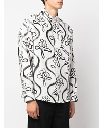 Chemise à manches longues à fleurs blanche et noire Jacquemus