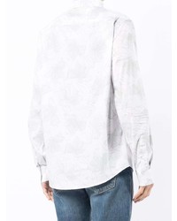 Chemise à manches longues à fleurs blanche Armani Exchange