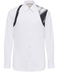 Chemise à manches longues à fleurs blanche Alexander McQueen