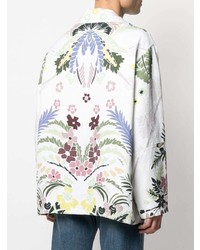Chemise à manches longues à fleurs blanche Valentino