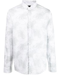 Chemise à manches longues à fleurs blanche Armani Exchange