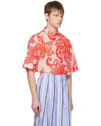 Chemise à manches longues à fleurs blanche Dries Van Noten