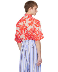 Chemise à manches longues à fleurs blanche Dries Van Noten