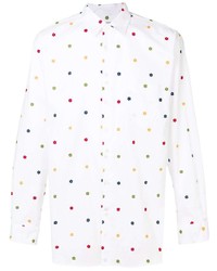 Chemise à manches longues à fleurs blanche Comme Des Garcons SHIRT