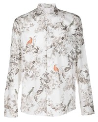 Chemise à manches longues à fleurs blanche Etro