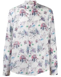 Chemise à manches longues à fleurs blanche Etro