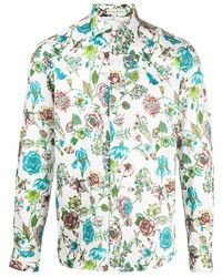 Chemise à manches longues à fleurs blanche Etro