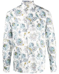 Chemise à manches longues à fleurs blanche Etro