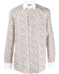 Chemise à manches longues à fleurs blanche Etro