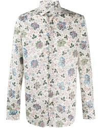 Chemise à manches longues à fleurs blanche Etro