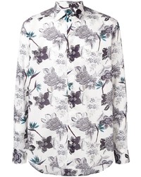 Chemise à manches longues à fleurs blanche Etro