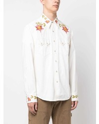 Chemise à manches longues à fleurs blanche Ralph Lauren RRL