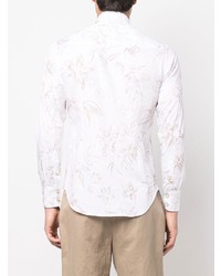 Chemise à manches longues à fleurs blanche Eleventy