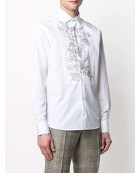 Chemise à manches longues à fleurs blanche Etro