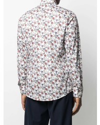 Chemise à manches longues à fleurs blanche Eton