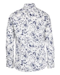 Chemise à manches longues à fleurs blanche Xacus