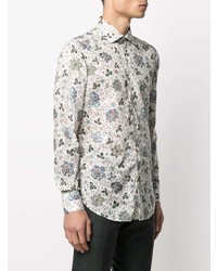 Chemise à manches longues à fleurs blanche Etro