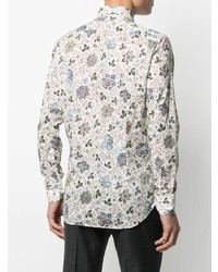 Chemise à manches longues à fleurs blanche Etro