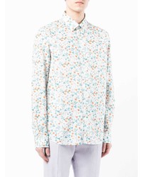 Chemise à manches longues à fleurs blanche Paul Smith